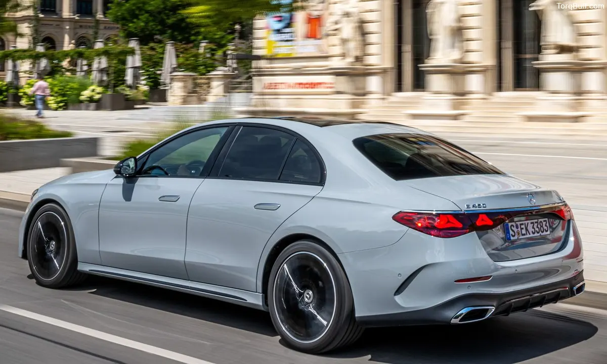 Mercedes-Benz E-Class rear view on road