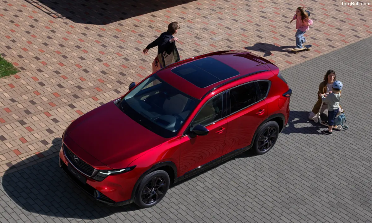 Mazda CX-5 top view on road