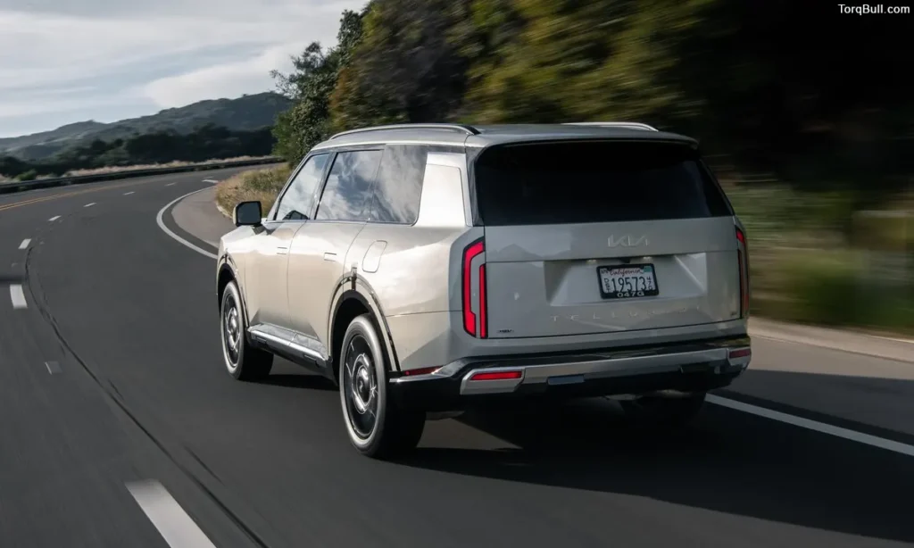 2027 Kia Telluride rear profile on highway