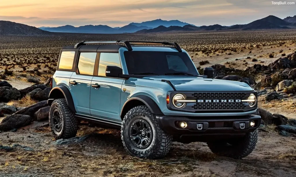 Ford Bronco front view on off-road 2349857