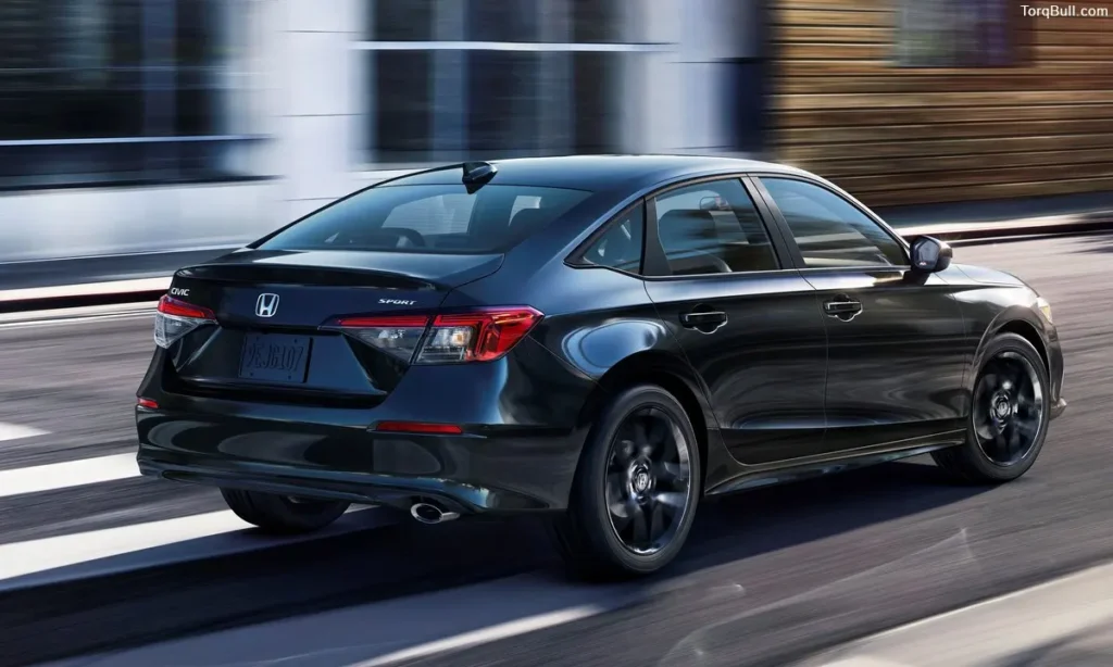Honda Civic in the city rear view