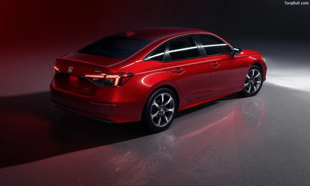 Honda Civic back view red background 23746
