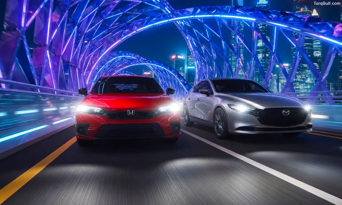 Honda Civic vs Mazda 3 Features Comparison. Fuel Economy and Reliability vs Driving Dynamics and Interior Quality