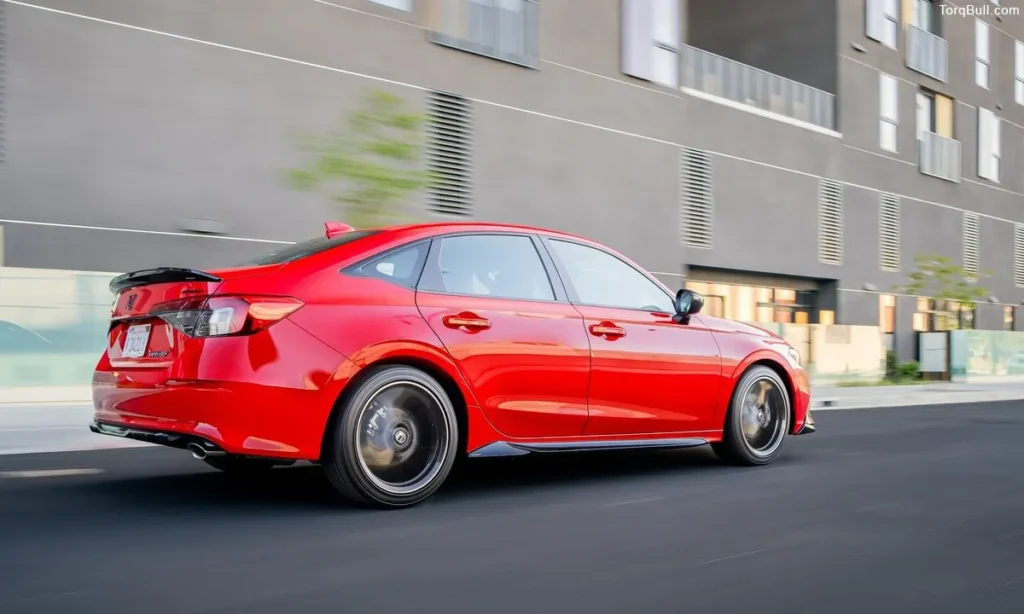 Honda Civic rear profile in city
