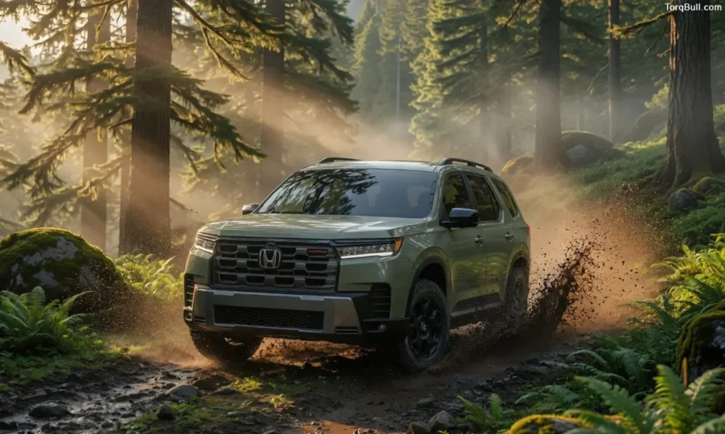 Honda Pilot off-roading in jungle