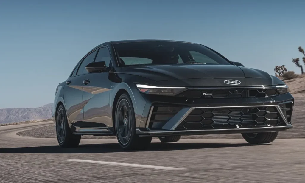 Hyundai Elantra Base Line front view on road