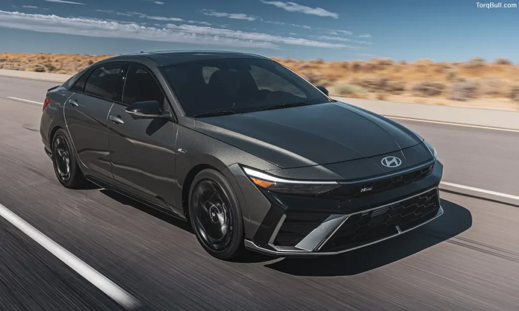 Hyundai Elantra driving on highway 98340254