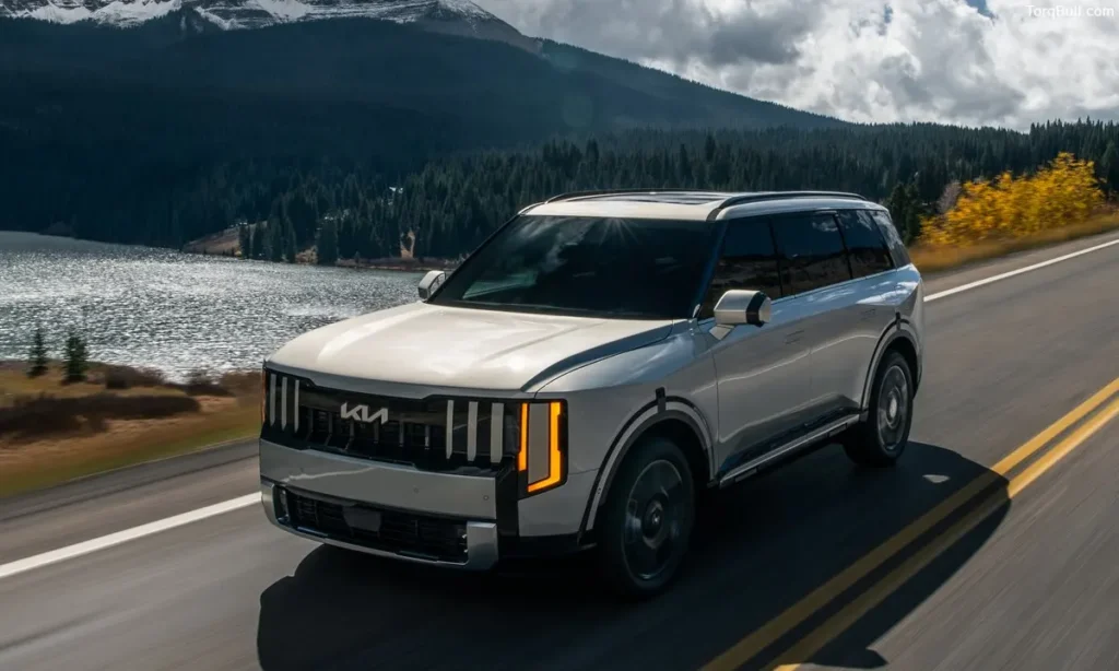Kia Telluride front view on road 83475