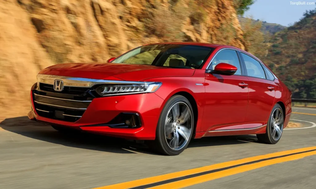 Red Honda Accord on mountain front view 2904358