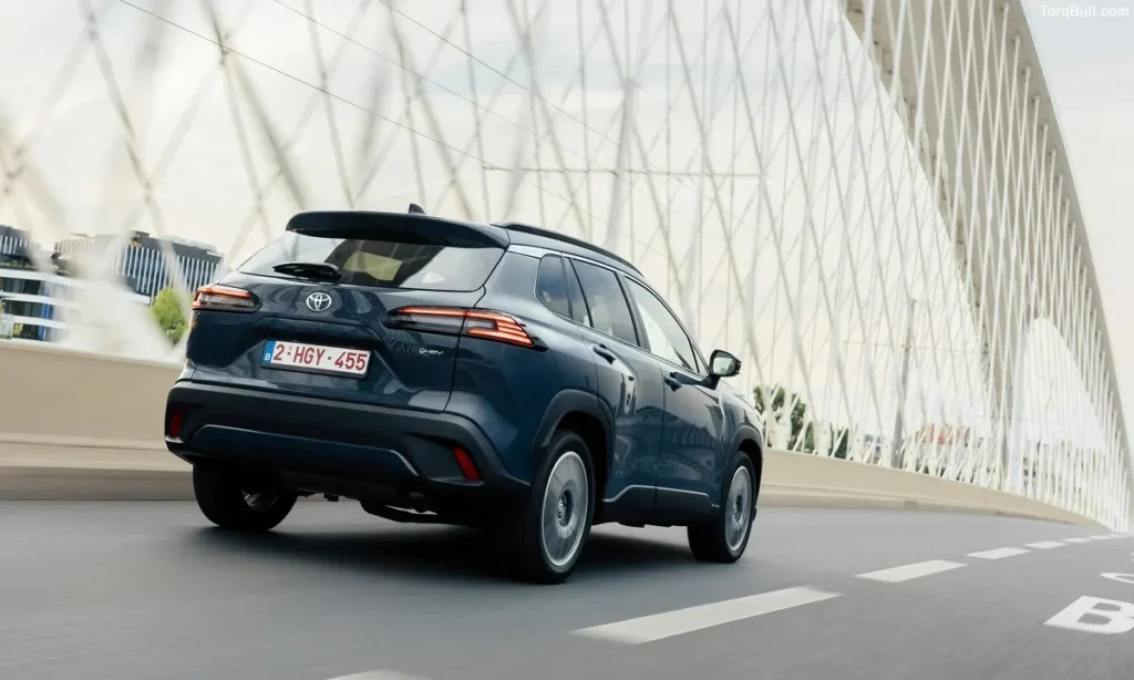 Toyota Corolla Cross on the bridge