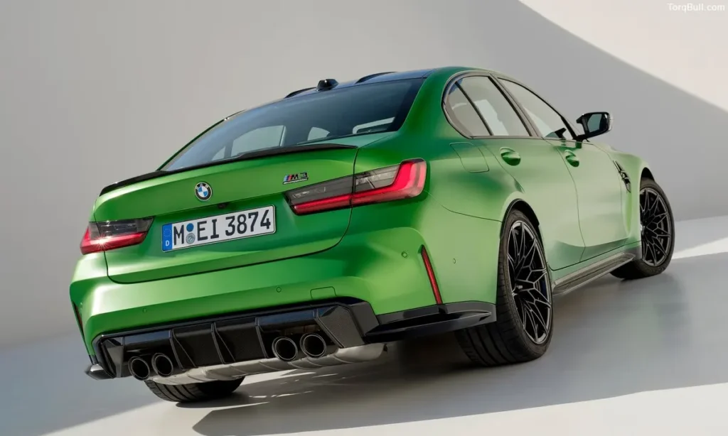 BMW M3 white Background Rear View