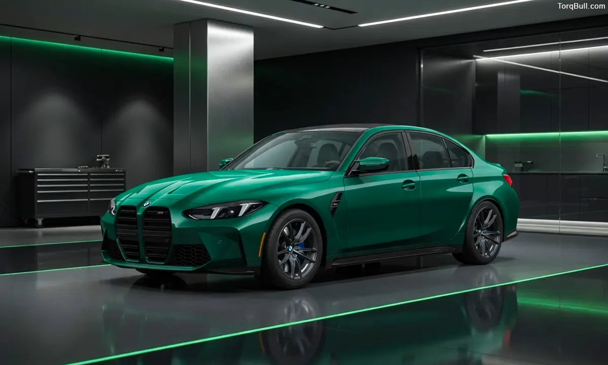 BMW M3 in modern garage