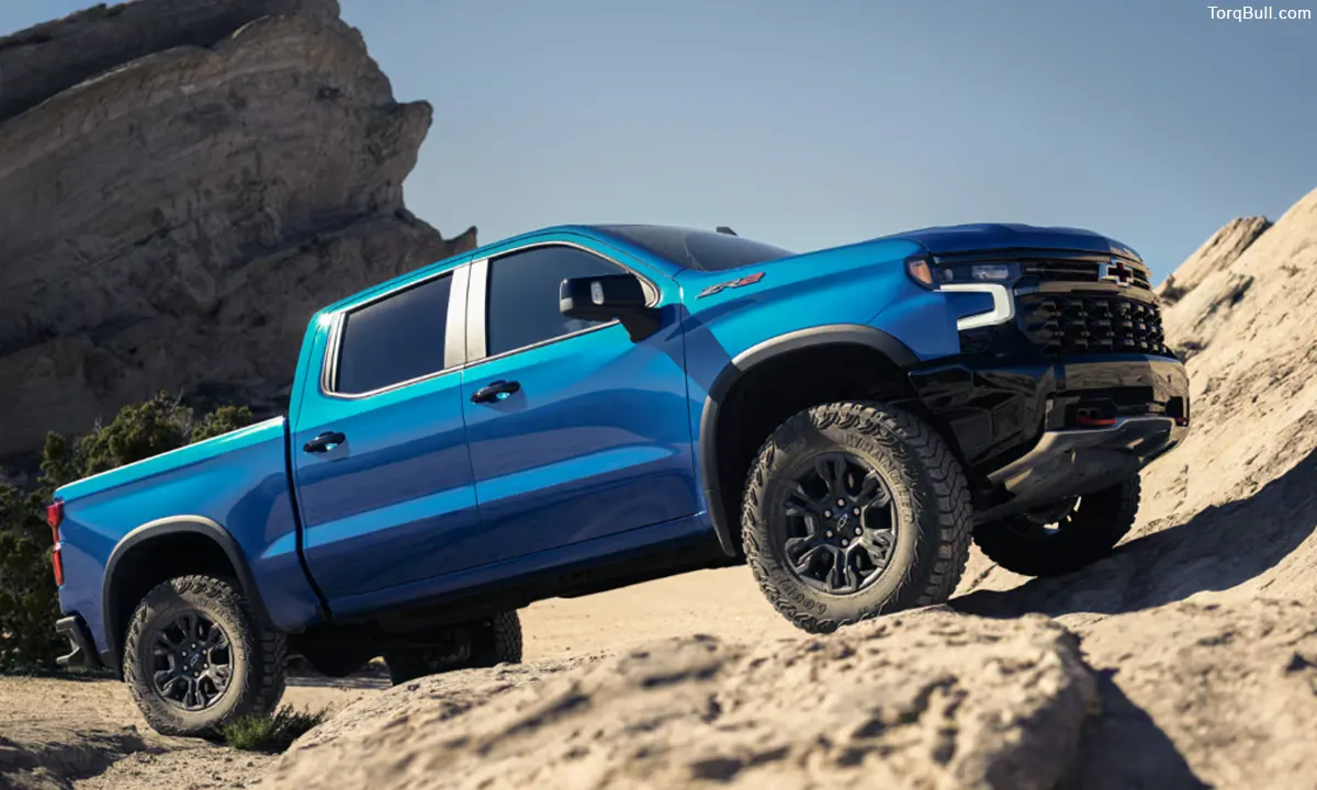 Chevrolet Silverado off roading on mountains