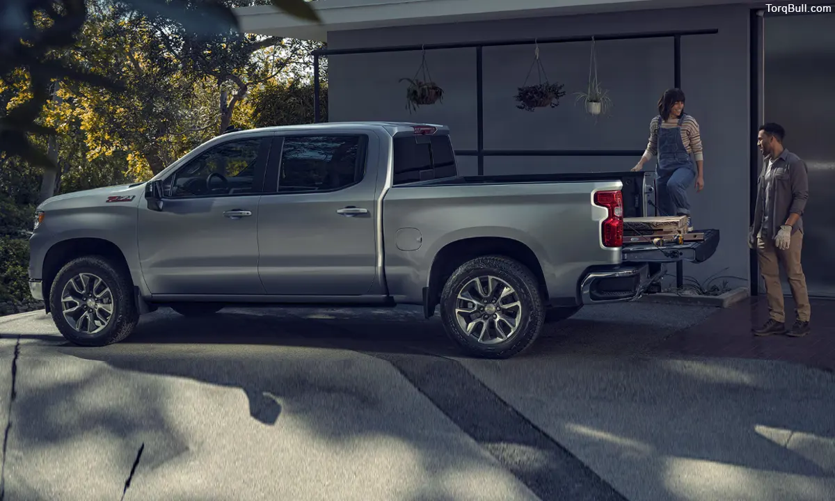 Chevrolet Silverado in the garage