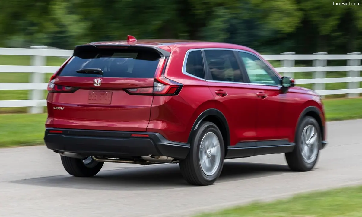 Honda CR-V on road rear view 29347