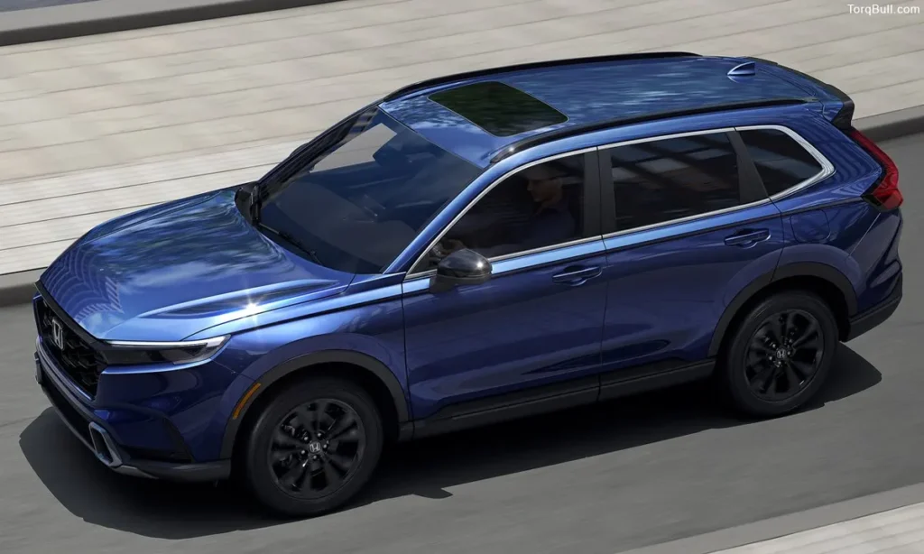 Honda CR-V top view on road 23984