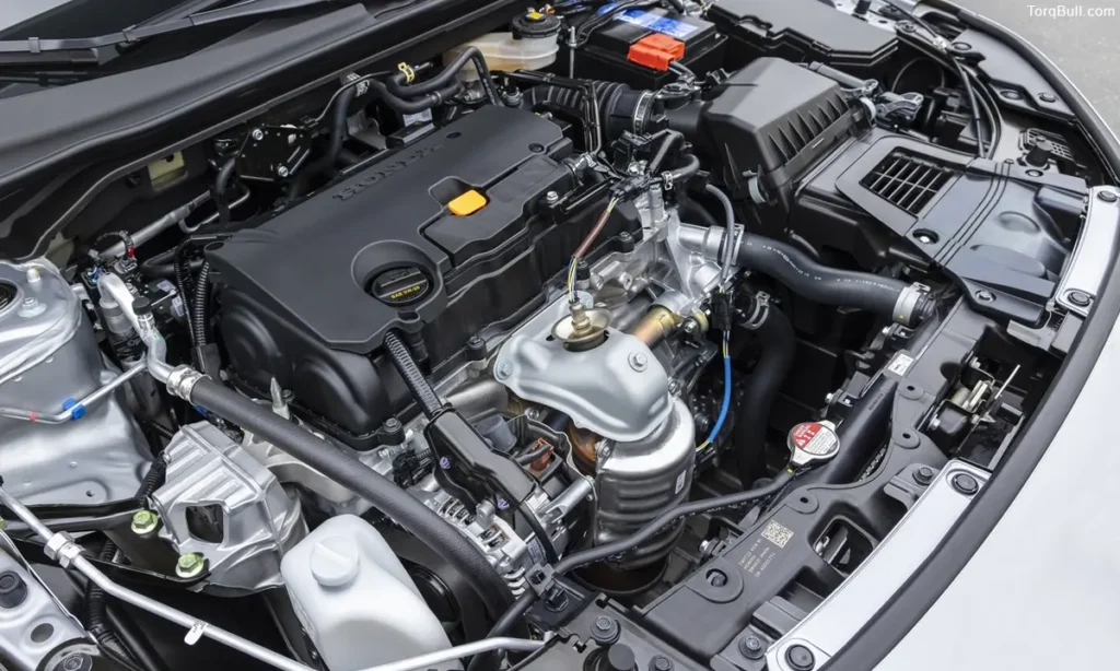 Honda Civic engine under the hood