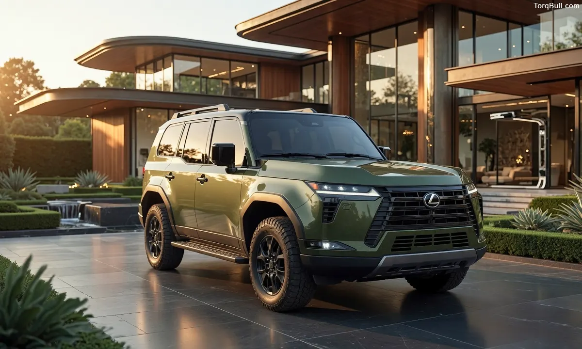 Lexus GX parking in front mansion