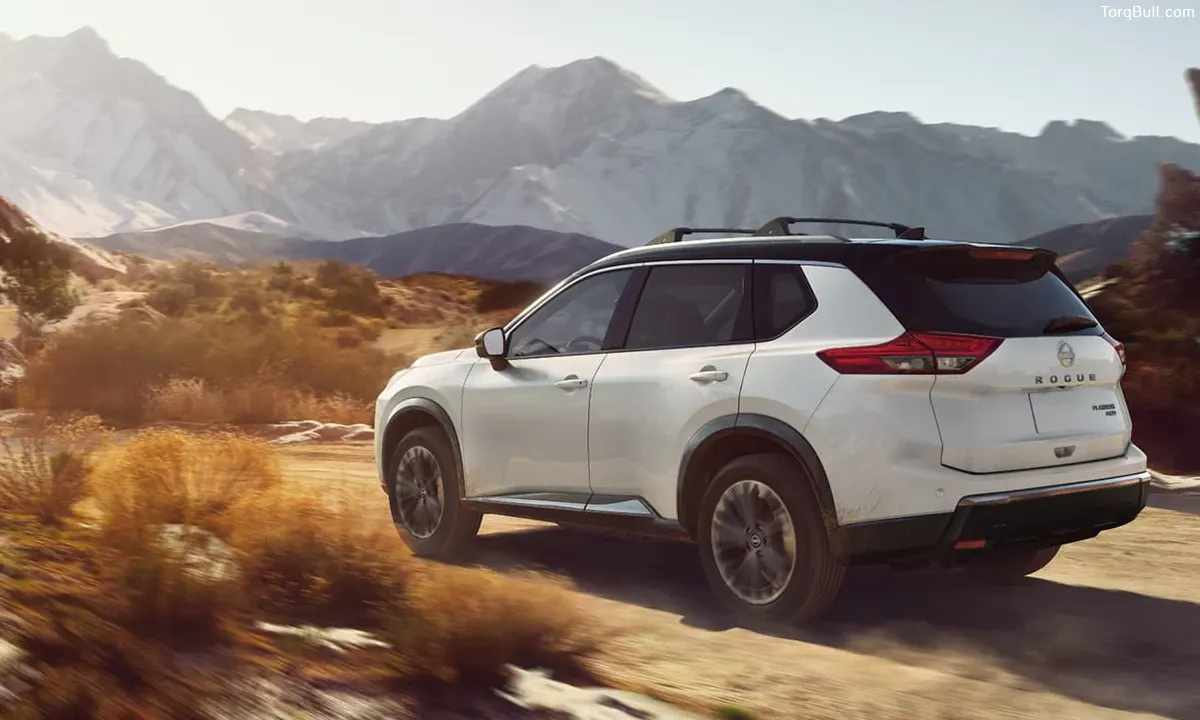 Nissan Rogue rear view off roading