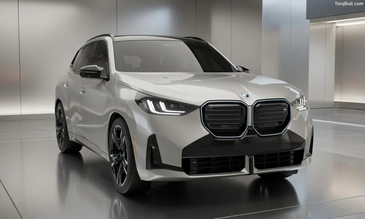 BMW X3 M50 in a showroom