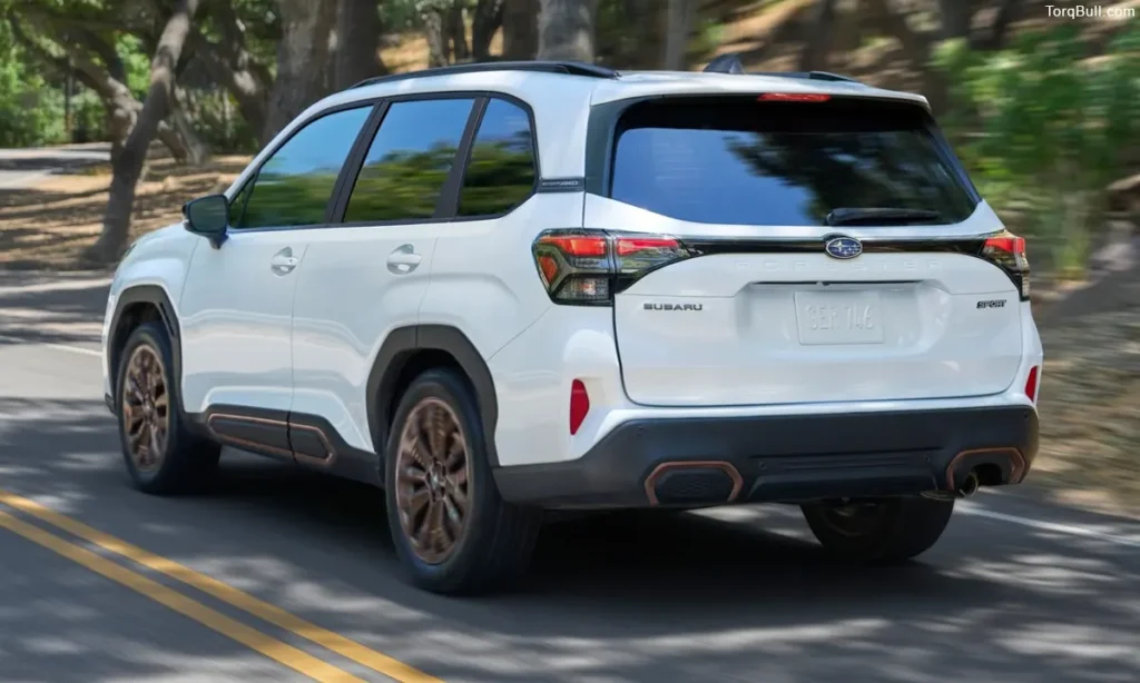 Subaru Forester rear view on the road 3456