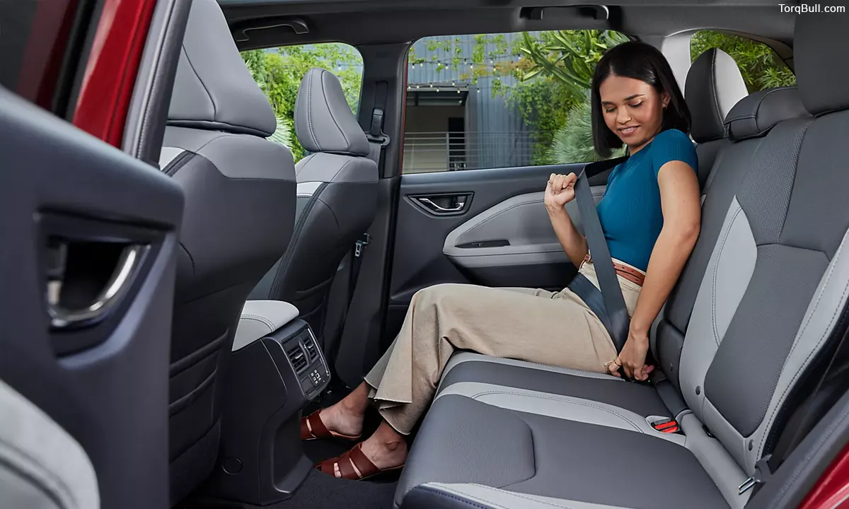Subaru Forester rear seat on a road trip