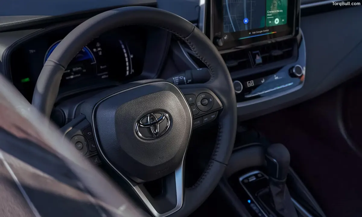 Toyota Corolla stearing close up shot
