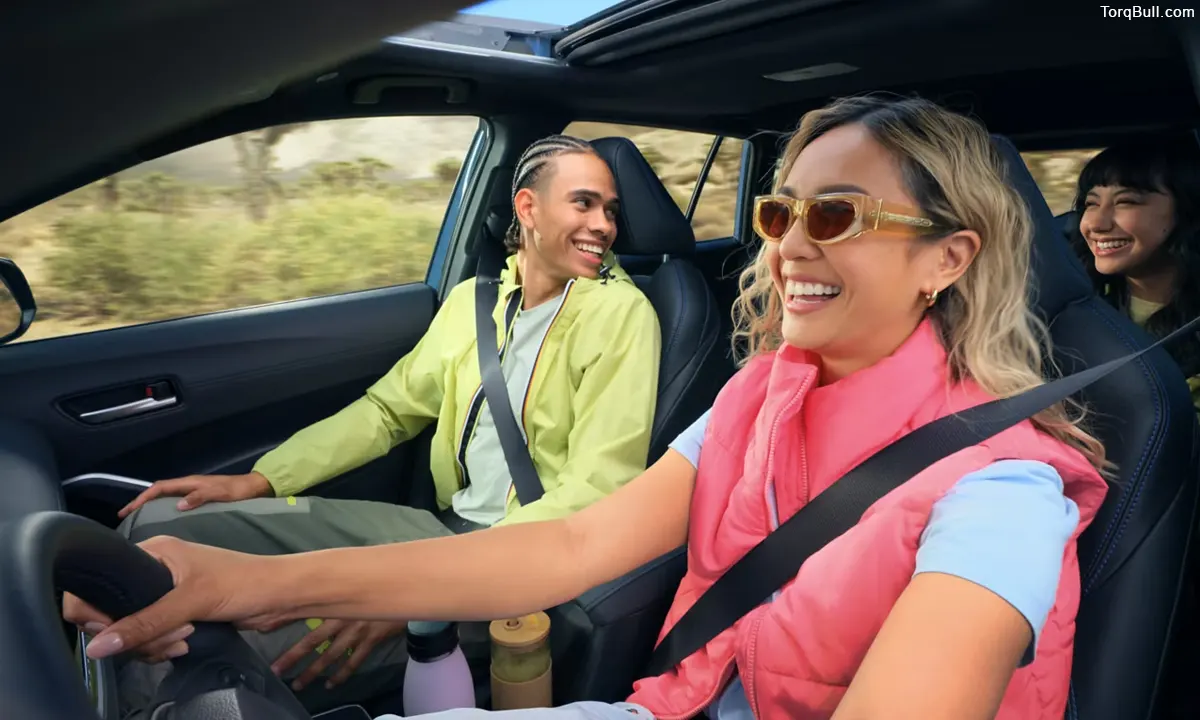 Family and Friends inside of Toyota Corolla Cross
