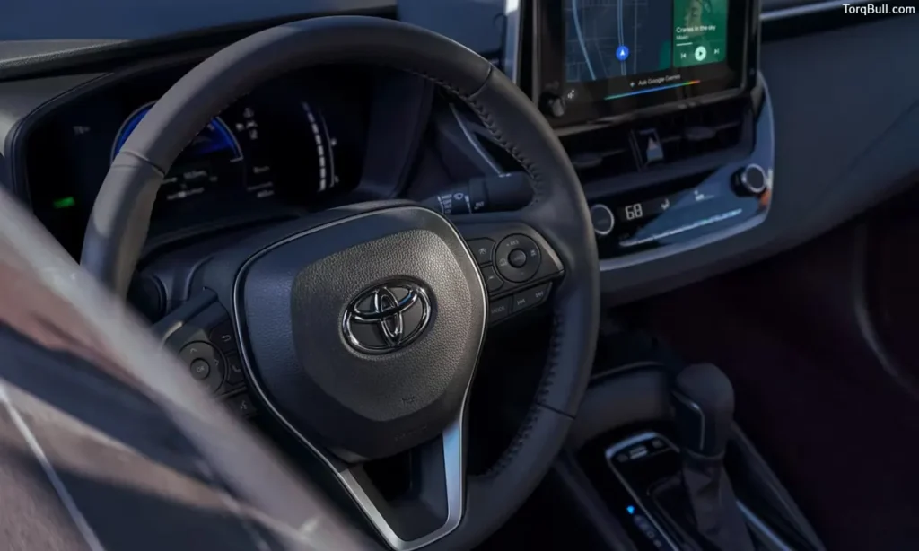 Toyota Corolla interior infotainment and stearing