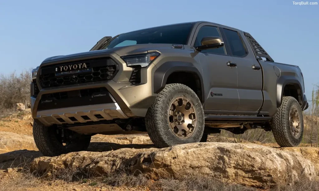 Toyota Tacoma Trailhunter front view on the mountain