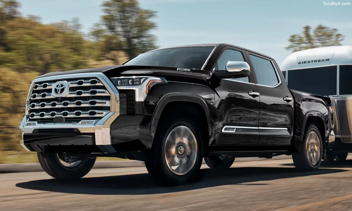 Black Toyota Tundra Towing