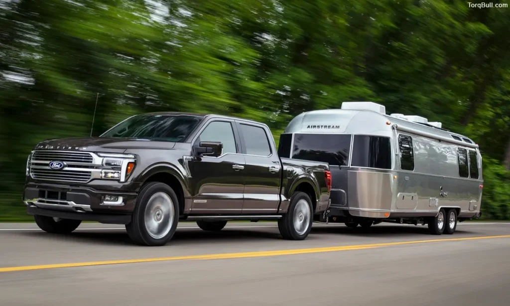 Ford F-150 towing on road